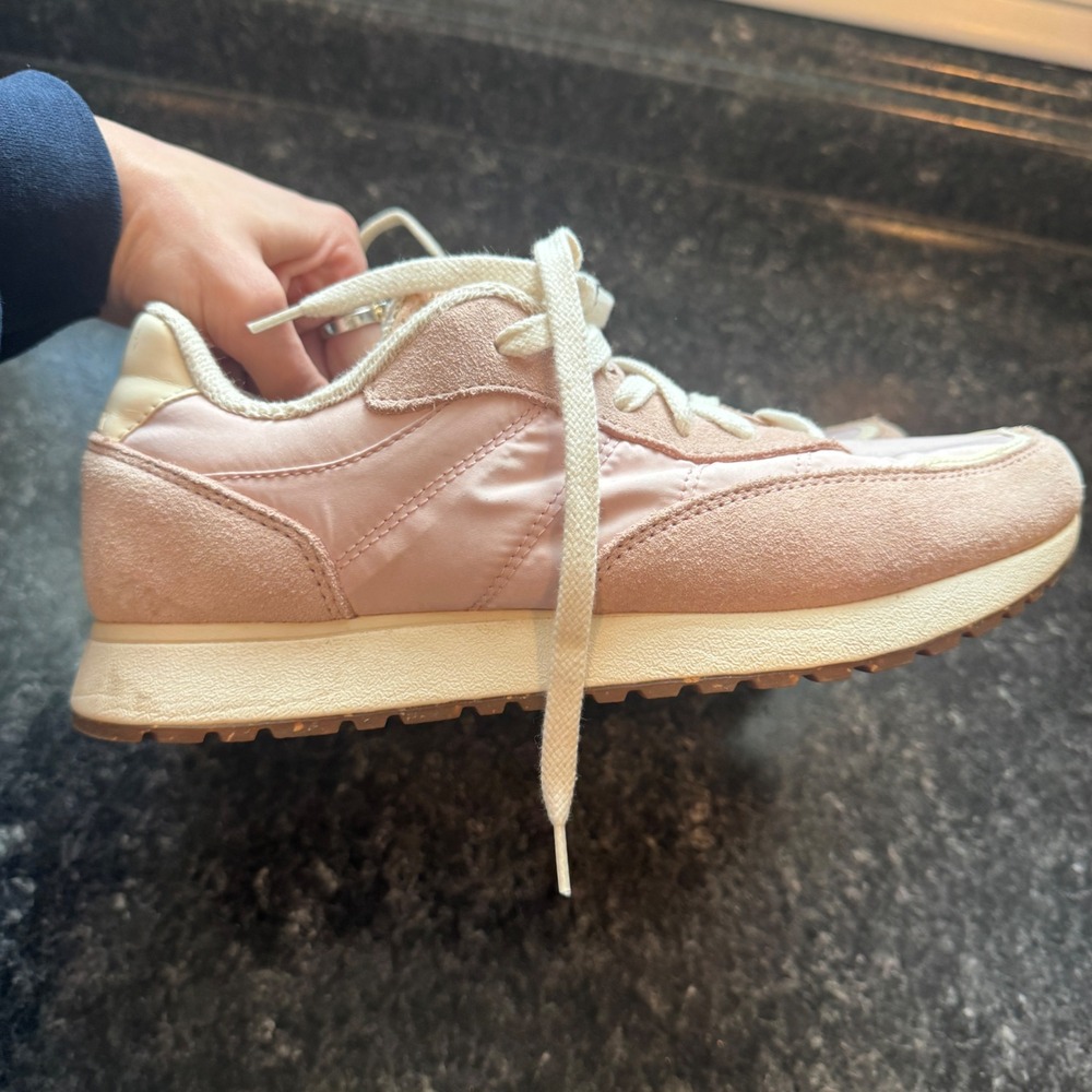 Woden Ydun North Pink Suede Nylon Sneakers Womens Size 8 EU 40 Low Top Trainers